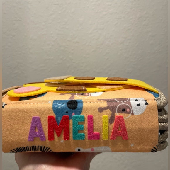 Personalized Giraffe Felt Activity Book for Kids - Picture 13 of 14